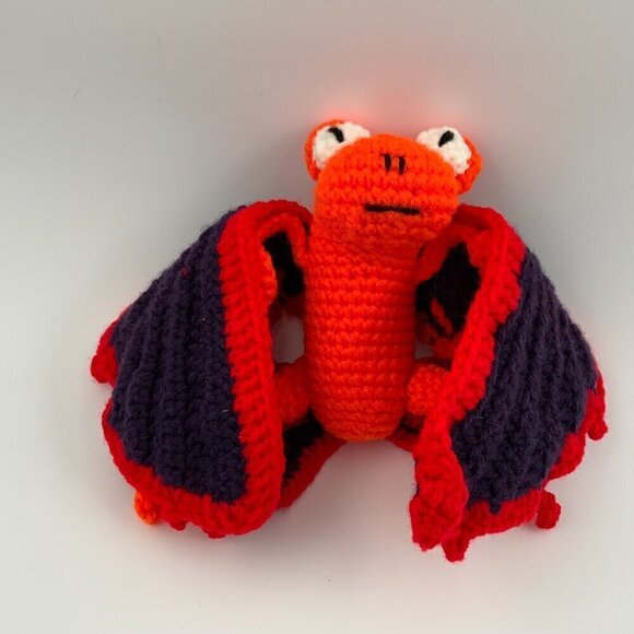 Handmade Crochet Flying Draco Stuffed Toy - Picture 6 of 8